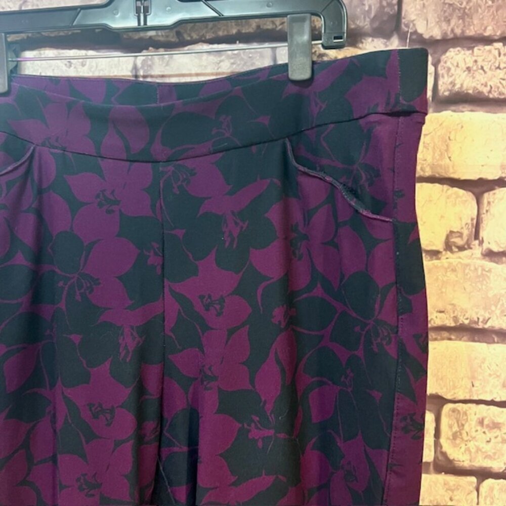 Chico's Travelers Purple & Black Pull On Dress Pants Size XL/16 - Picture 3 of 9